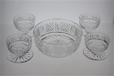 Bobby Wadkins' PGA Cut Crystal Punch Bowl with Four Glasses