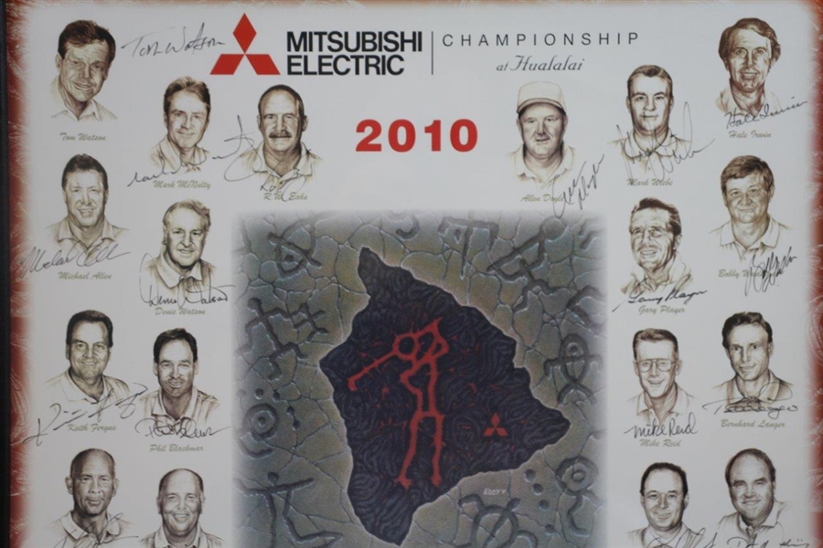 Multi-Signed 2010 Mitsubishi Championship at Hualalai GC Poster - Bobby Wadkins Collection JSA ALOA