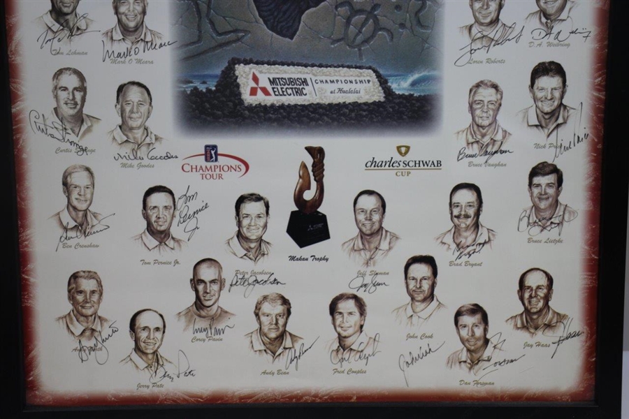 Multi-Signed 2010 Mitsubishi Championship at Hualalai GC Poster - Bobby Wadkins Collection JSA ALOA