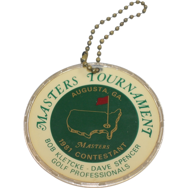 1981 Masters Tournament Contestant Bag Tag Issued to Bobby Wadkins