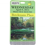 2014 Masters Tournament Berckmans Place Wednesday Badge #H02078 - Bobby Wadkins Collection