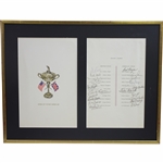 1967 Ryder Cup Victory Dinner Menu Signed by Both Teams - Framed JSA ALOA