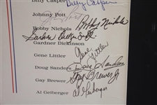 1967 Ryder Cup Victory Dinner Menu Signed by Both Teams - Framed JSA ALOA