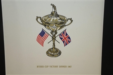 1967 Ryder Cup Victory Dinner Menu Signed by Both Teams - Framed JSA ALOA