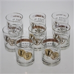 Eight 1971 US Open Championship at Merion GC Lee Trevino Commemorative Glasses - Various Conditions
