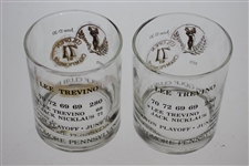 Eight 1971 US Open Championship at Merion GC Lee Trevino Commemorative Glasses - Various Conditions