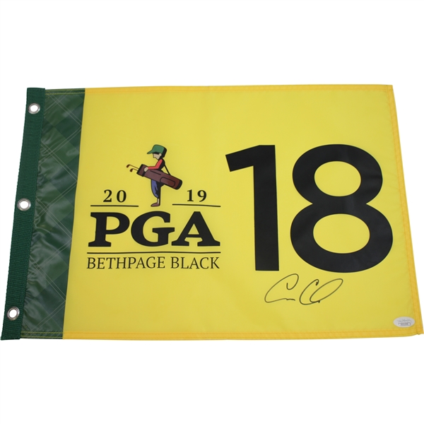 Cameron Champ Signed 2019 PGA Championship at Bethpage Black Screen Flag JSA #DD31650