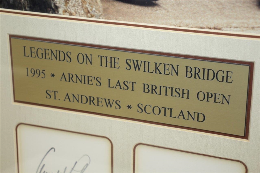 'Legends on the Swilken Bridge' with Signed Cuts Arnie, Jack, Tom, & Ray - Framed JSA ALOA