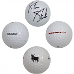 Personal Golf Balls of Sergio, Goosen, & Vijay with Stricker Signed Golf Ball JSA ALOA
