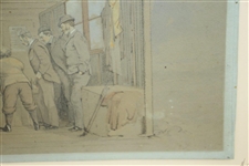 Original 'Andrews In A Fix' Interior of The Iron Hut at Westward Ho Watercolor by Artist Major F.P. Hopkins Shortspoon Signed LL