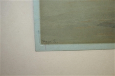 Original 'Golf Match' at Westward Ho Watercolor by Artist Major F.P. Hopkins Shortspoon Signed LL