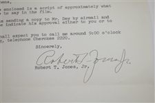 Great Content Robert T. Jones Jr. (Bobby) Signed Letter Nat. Ed. Films, Inc for USGA Sportsmanship JSA ALOA