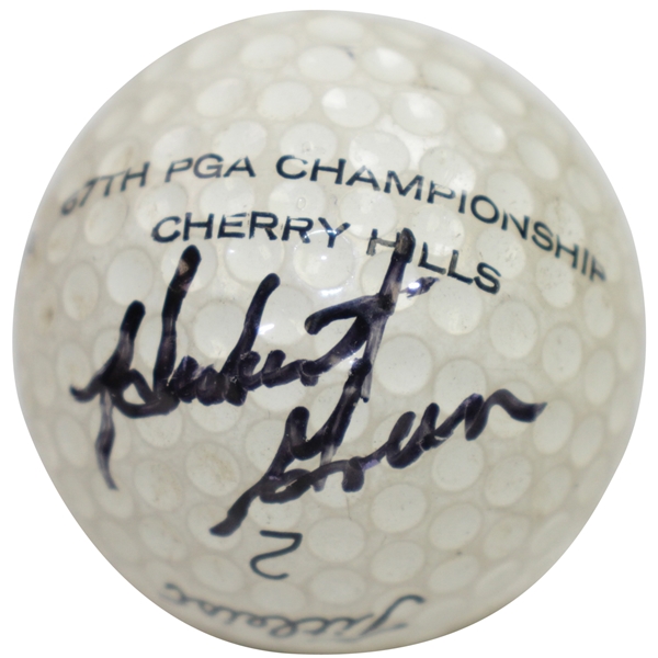 Hubert Green Signed Course Used Practice Cherry Hills CC Logo Golf Ball - Site of '85 Win JSA ALOA