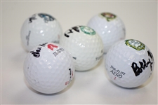 PGA Champions Brooks, Nichols, Tway, Toms, & Sutton Signed Logo Golf Balls of Win Site JSA ALOA