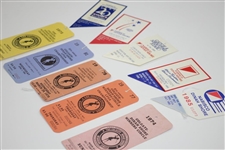 Ten (10) Different Dinah Shore Tickets - 1974-75, 1977-78, 1981, 1985, 1988-1991