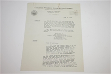 1932 U.S.G.A. Two-Page Letter Signed by Chairman of Rules Committee - Heavy Content