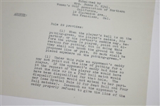 1932 U.S.G.A. Two-Page Letter Signed by Chairman of Rules Committee - Heavy Content