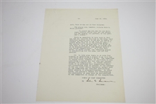 1932 U.S.G.A. Two-Page Letter Signed by Chairman of Rules Committee - Heavy Content