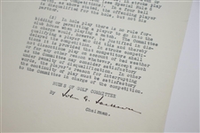 1932 U.S.G.A. Two-Page Letter Signed by Chairman of Rules Committee - Heavy Content
