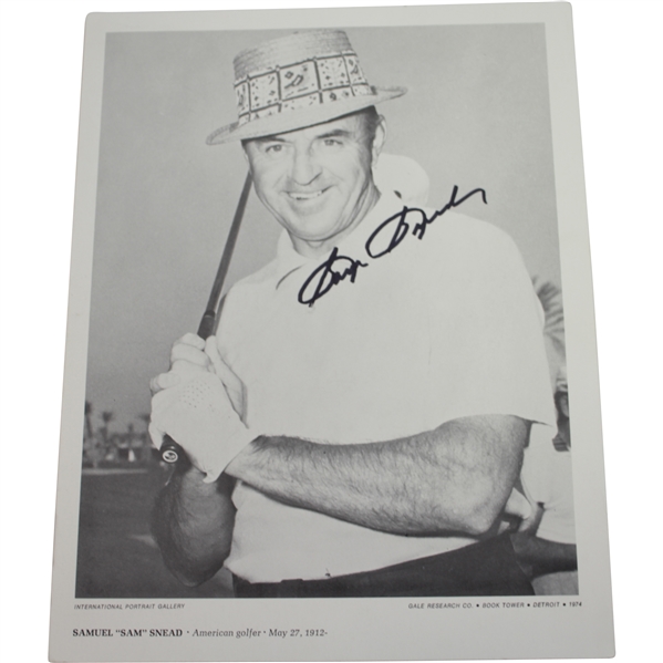 Sam Snead Signed 1974 American Golfer B&W Photo JSA ALOA