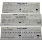 Arnold Palmer, Jack Nicklaus, & Gary Player Big 3 Signed Official Used Scorecards JSA ALOA