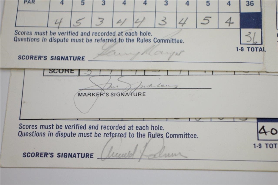 Arnold Palmer, Jack Nicklaus, & Gary Player 'Big 3' Signed Official Used Scorecards JSA ALOA