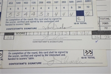 Arnold Palmer, Jack Nicklaus, & Gary Player 'Big 3' Signed Official Used Scorecards JSA ALOA
