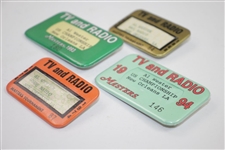1968, 1974, 1993, & 1994 Masters Tournament TV & Radio Pinback Badges