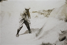 Abe Mitchell at Gleneagles Tournament Bunkered at the 'Tappit Hen' GPU Wire Photo - Victor Forbin Collection