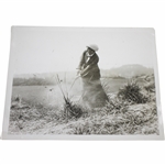 Miss. Fitzgibbon at Sandy Lodge for Golf Illustrated Gold Cup Alfieri Wire Photo - Victor Forbin Collection