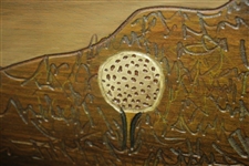 Vintage Handmade Carved Golf Stained Wood Clock from 1912 Studebacker Panel