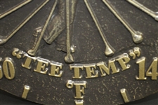 Golfer 'Tee Time' Stop-Action Swing Sequence Outdoor Wall Thermometer