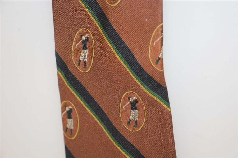 Bobby Jones Collection Brown/Black/Yellow/Green Golf Tie