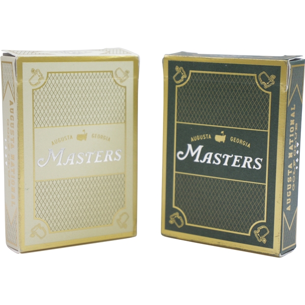 Augusta National Golf Club Masters Green & Gold Playing Card Decks in Original Boxes