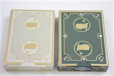 Augusta National Golf Club Masters Green & Gold Playing Card Decks in Original Boxes