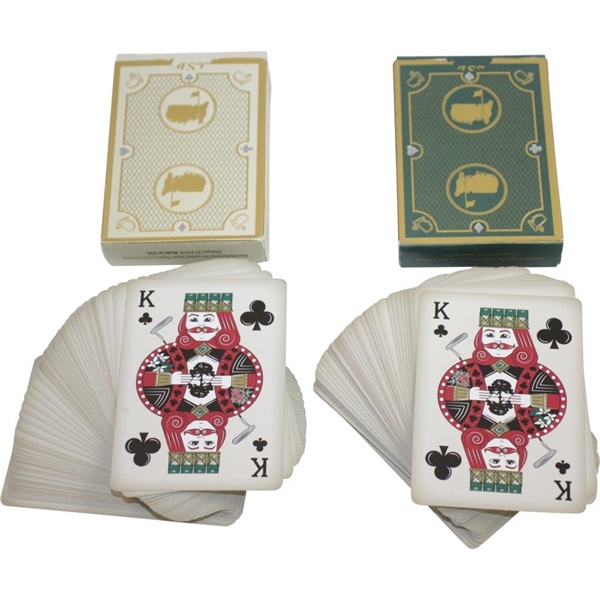 Augusta National Golf Club Masters Green & Gold Playing Card Decks in Original Boxes