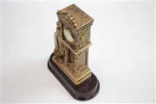 Classic Golf Trophy/Statue Clock with Grandfather Clock & Golf Bag