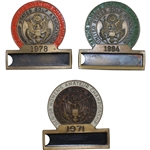 1971, 1978, & 1984 USGA Senior Womens Amateur Championship Contestant Badges