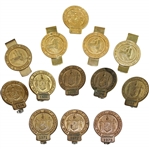 Thirteen (13) New York State Golf Association Contestant Badges/Clips - Various Years
