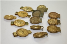 Thirteen (13) New York State Golf Association Contestant Badges/Clips - Various Years