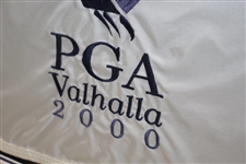 Tiger Woods Signed 2000 PGA at Valhalla Embroidered Flag - Huge Signature! JSA ALOA