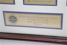 Furyk, Cabrera, Johnson, & Harrington Signed PGA Grand Slam of Golf Flag - Framed JSA ALOA