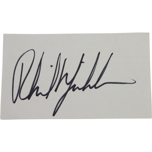 Phil Mickelson Signed 3x5 Card JSA ALOA