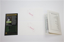 Fuzzy Zoeller Signed Augusta National Scorecard, Two 3x5 Cards, & Golf Card JSA ALOA