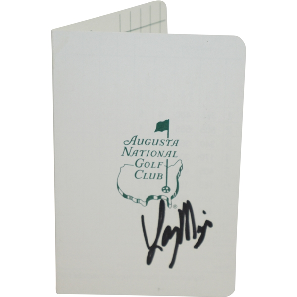 Larry Mize Signed Augusta National Golf Club Scorecard JSA ALOA