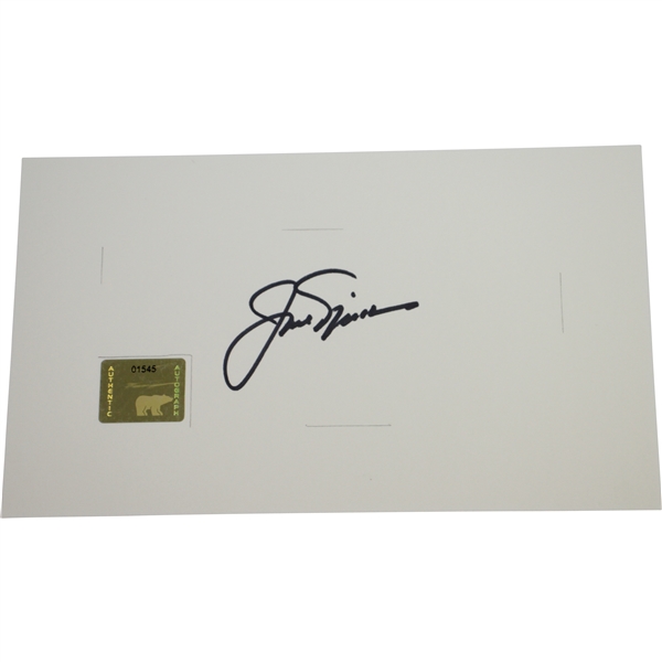 Jack Nicklaus Signed Card with Personal Golden Bear Hologram #01545
