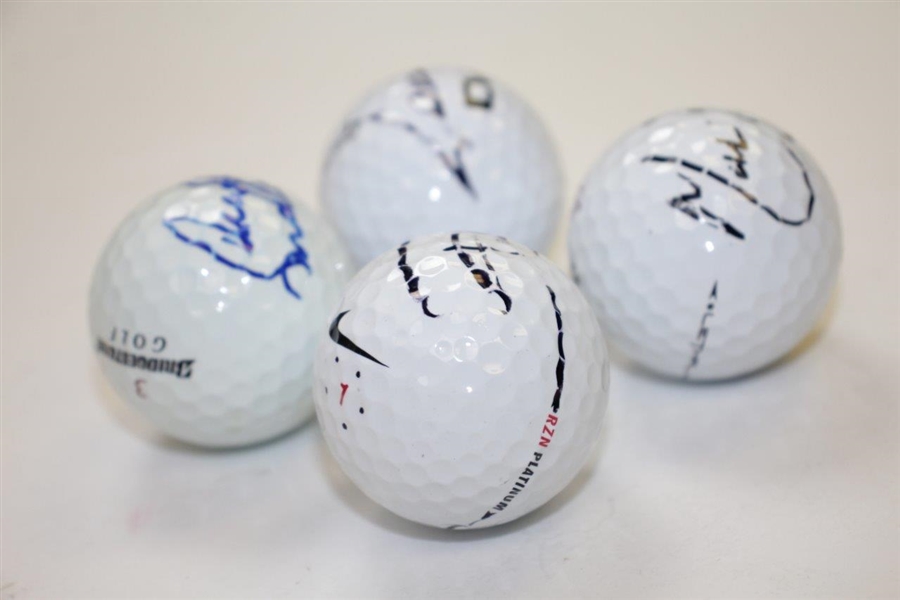 Snedeker, Casey, Villegas, & Laird Signed Personal Tournament Used Golf Balls JSA ALOA