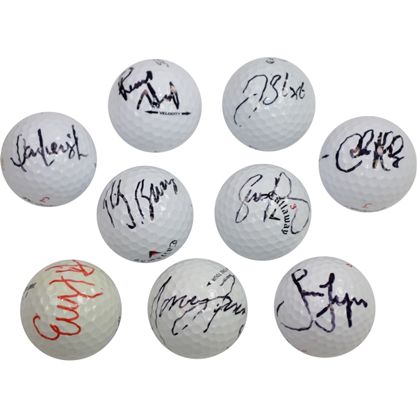 Finau, Leishman, Grillo, Blixt, Hadley, Dufner, Piercy, Henley, & Barnes Signed Golf Balls JSA ALOA