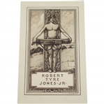 Vintage Robert Tyre Jones, Jr. Pictorial Bookplate w/  Artwork by E.B. Bird