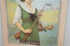 1921 Golf Girl Calendar by Rice Stix D.G. Co. - Cover by J. Knowles Hare - Great Condition